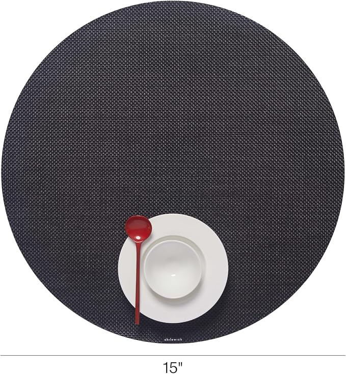 Chilewich Mini Basketweave Placemats, Round Woven Placemats Set of 4 | Reusable - Image 2