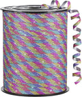 Rainbow Curling Ribbon, 500 Yards, 1/5 Inch | Glitter, by CLUEWR
