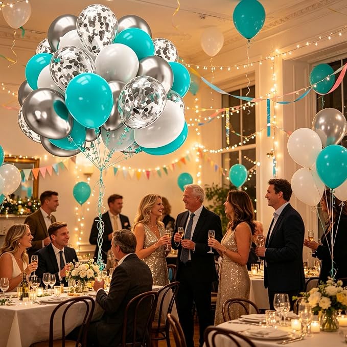 12-inch sequined metallic balloon set of 60 pieces, - Image 3
