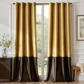 Brown Gold Velvet Blackout Curtains Luxury Decor 120 inches, Color Block | by ModernShinyVelvetCurtains