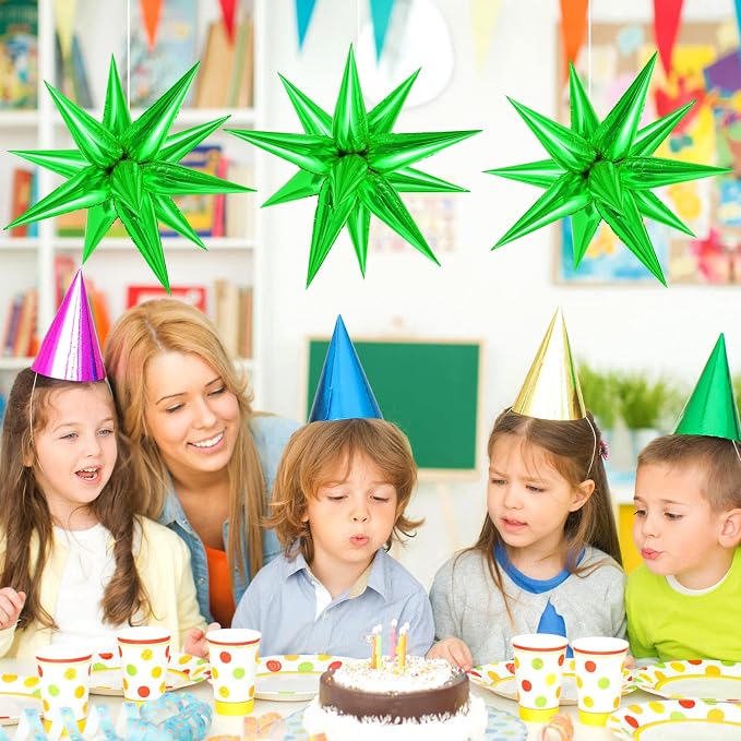60 Pcs Star Balloons Explosion 12 Point Foil Cone Balloons Magic Balloon Large - Image 4