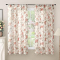 Floral Sheer Curtains for Bedroom Window 63 Inch Length 2 Panels, Farmhouse by Lajode