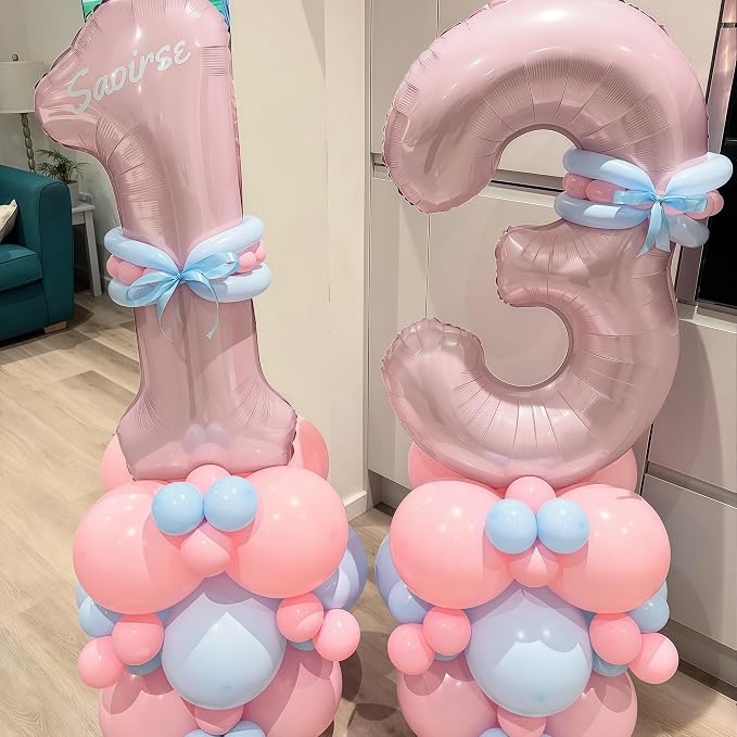 40 Inch 2 Balloon Number, Large Dusty Baby Pink Foil Number 2 Balloons Birthday - Image 7