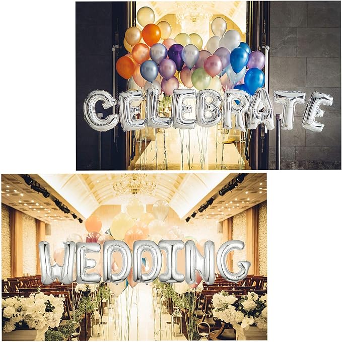 Single Aluminum Hanging Foil Film Silver Letter Balloons E 40 Inch | - Image 8