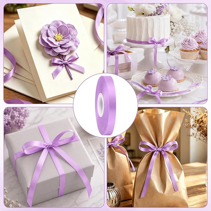 30Yards 3/8In Lavender Thin Ribbon - Image 4
