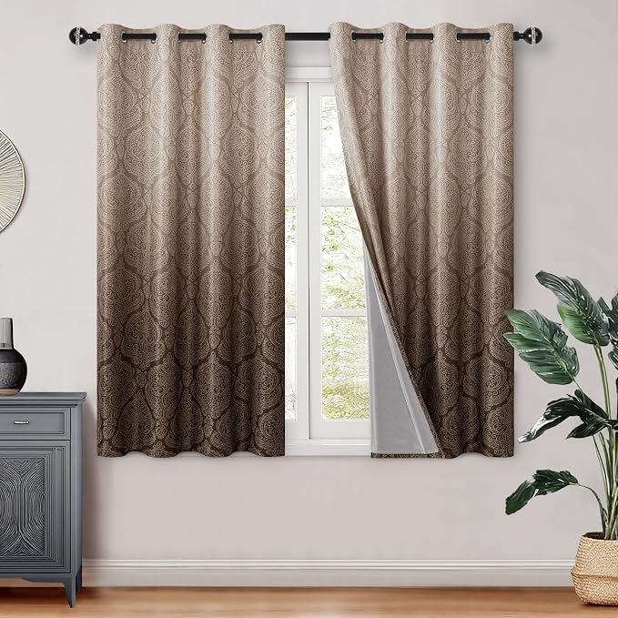DWCN 100% Blackout Curtains for Bedroom 54 Inch Long by DWCN