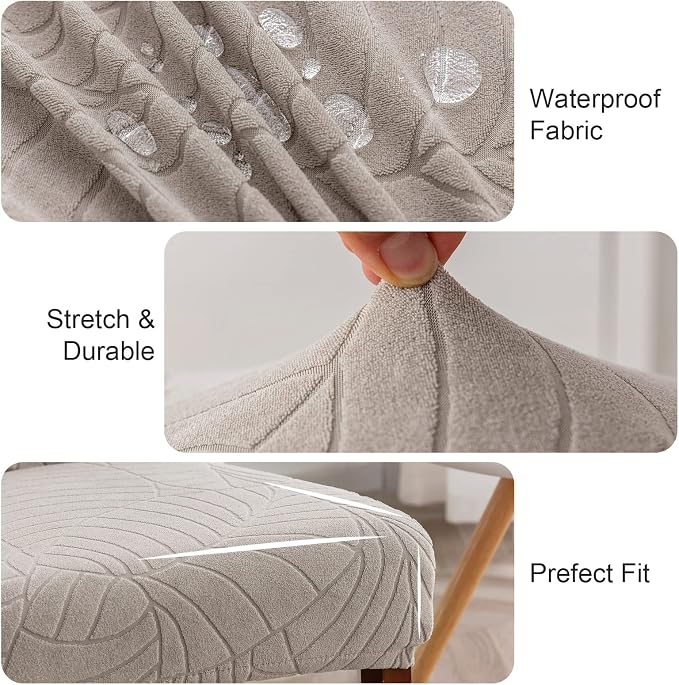 Waterproof Dining Chair Covers Set of 4 Parsons Chair Slipcovers | Double - Image 3