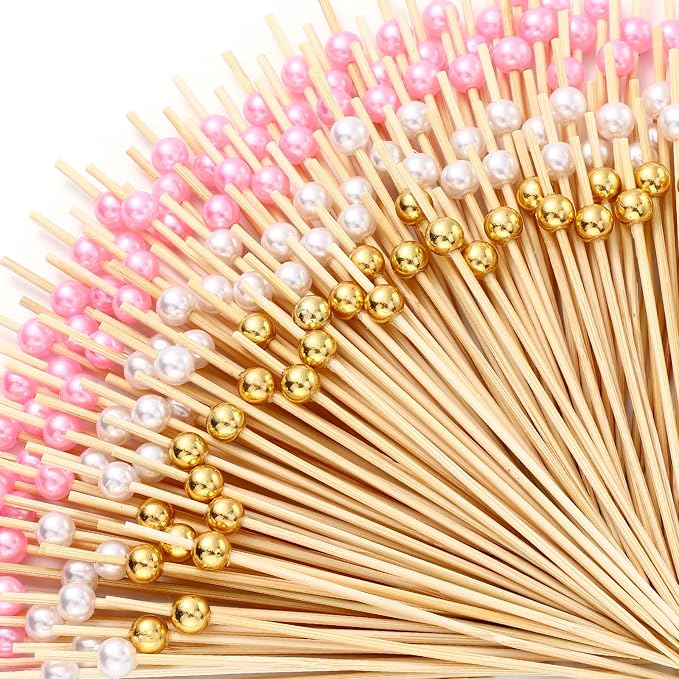 Reallnaive 600 Pcs Cocktail Pick Pearl Fancy Toothpick by Unknown
