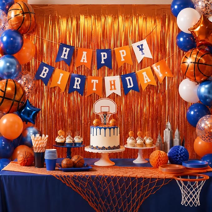 Matte Orange Foil Fringe Curtains Backdrop Party Decorations 4 PCS | 3.3 x 6.6 - Image 8