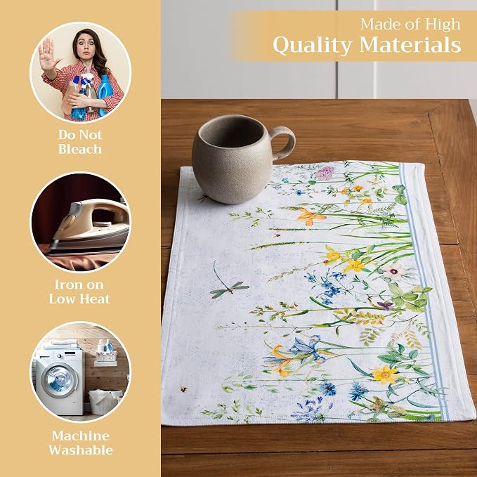Maison d' Hermine Placemats Set of 4 Reusable 100% Cotton | Cloth Place Mats - Image 3