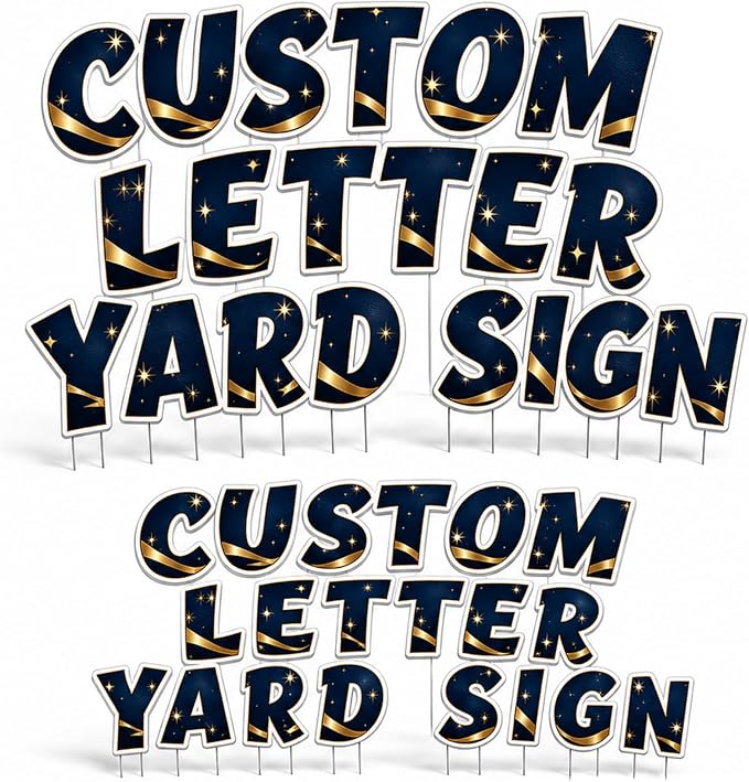 Custom Large lawn letters with stakes by BCB | Lawn Sign Printed in USA | 24 by BCB