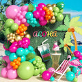 138pcs Flamingo Tropical Luau Balloons Arch Garland Kit, Olive Green and Hot by Paeyeq