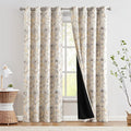 jinchan Gold Foil Blackout Curtains 84 Inch Damask Grommet 2 Panels | Room by JINCHAN