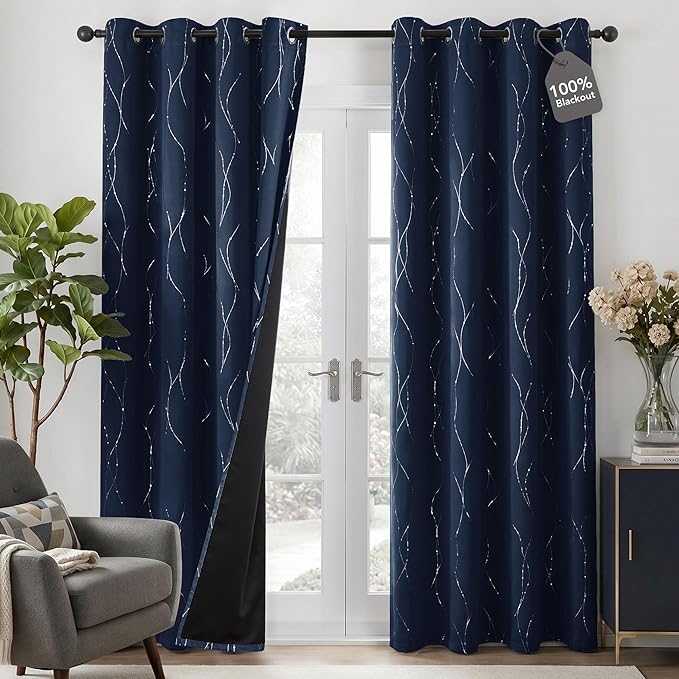 Deconovo 100% Blackout Living Room Curtains 63 Inches Long, Thermal Insulated by Unknown