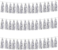BEISHIDA 3 Packs Silver Metallic Foil Fringe Tassel Garland Pre-Strung Tassels by Beishida