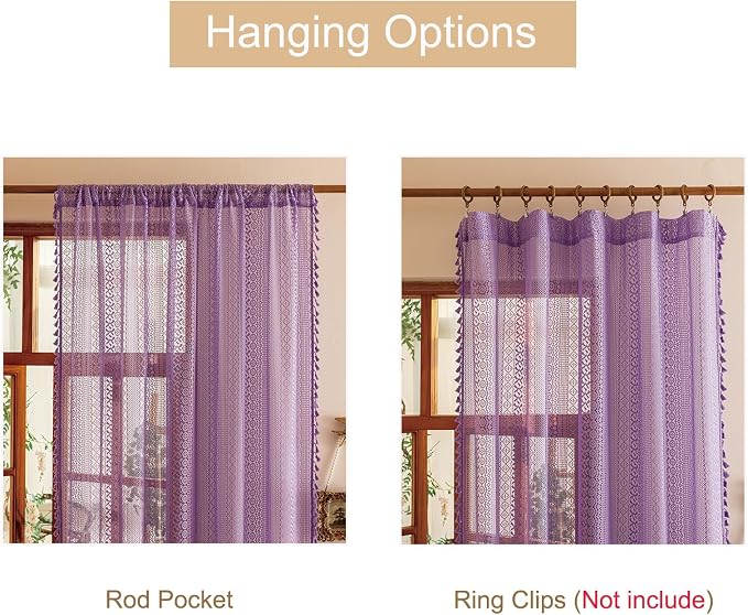 Sutuo Home Lace Sheer Boho Curtains - Image 4