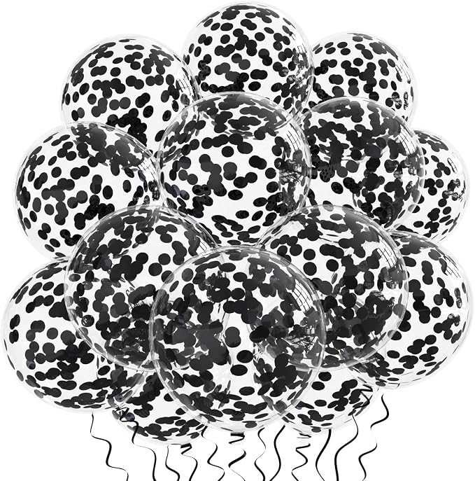 Black Confetti Balloons by VHUWE