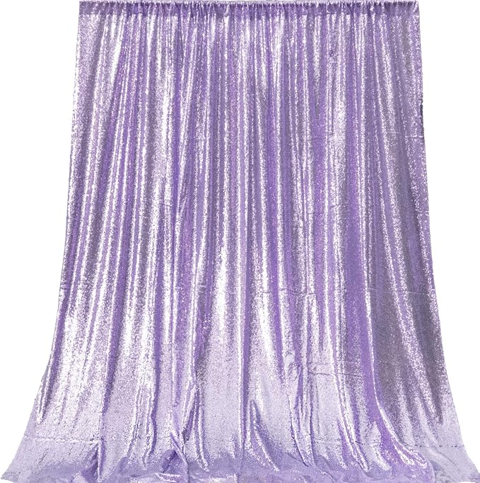 JYFLZQ Lavender Sequin Backdrop Curtains 2ft x 8ft 4 Panel Glitter Photo Booth - Image 3