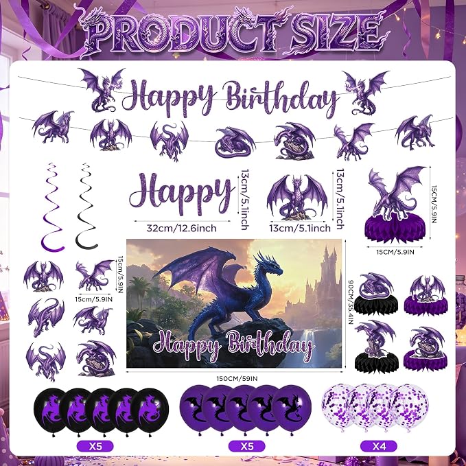 Dragon Birthday Party Decoration - Image 2