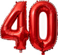 Red Number 40 Balloons 40 Inch Giant Number Red 40 Foil Mylar Balloons by COLORFULELVES