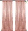 2×8FT-2PCS Rose Gold Sequin Backdrop Curtains Panels, Photography Backdrop by Pufogu