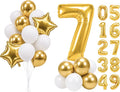 PartyWoo Number Balloons 40 Inch Gold Number 7 Kit 25pcs by PartyWoo