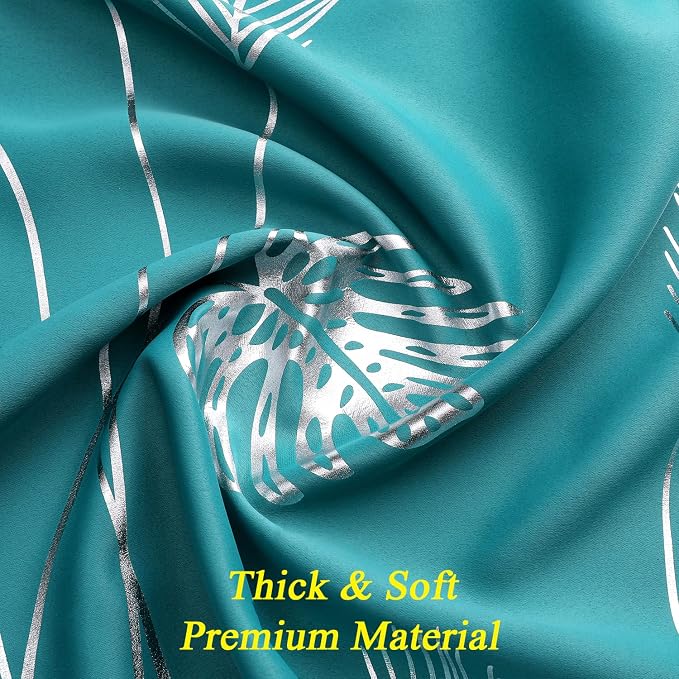 Teal Blackout Curtains for Living Room, Grommet Curtains - Image 5