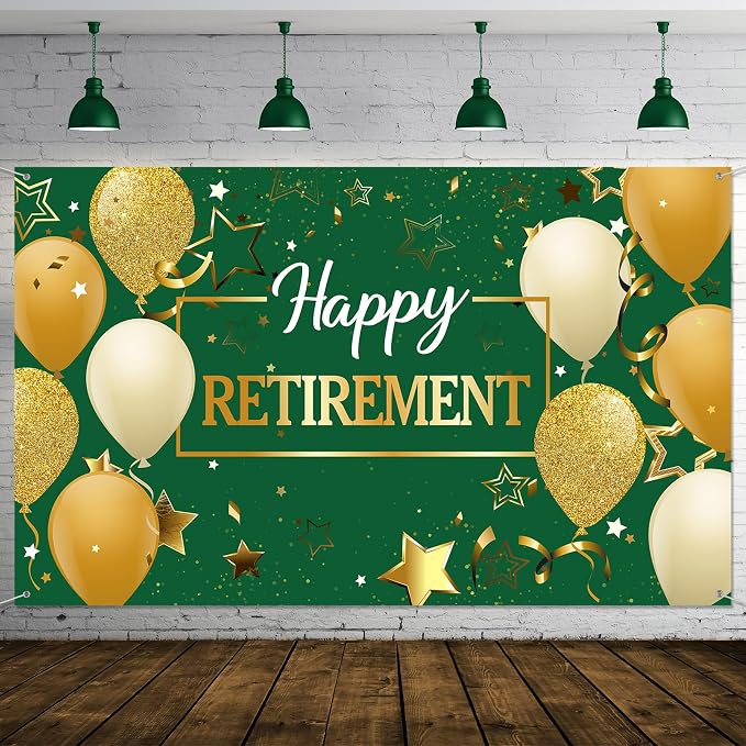 Blulu Retirement Party Decorations, Extra Large Fabric Retire Sign Banner Photo by Blulu