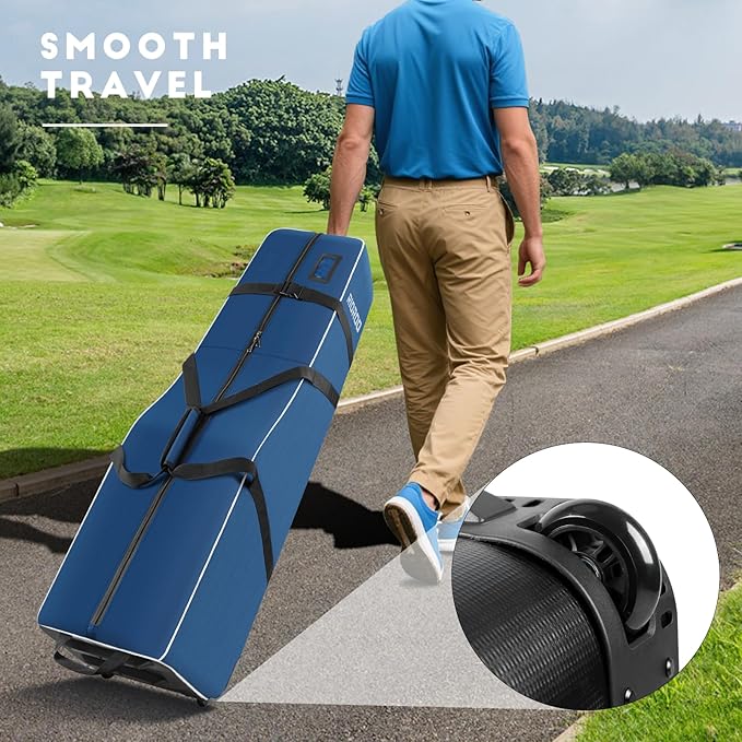 Golf Travel Bags for Airlines with Wheels, Soft-Sided 900D Oxford Cover, Padded Club Protection, Universal Fit Golf Gifts for Men and Women