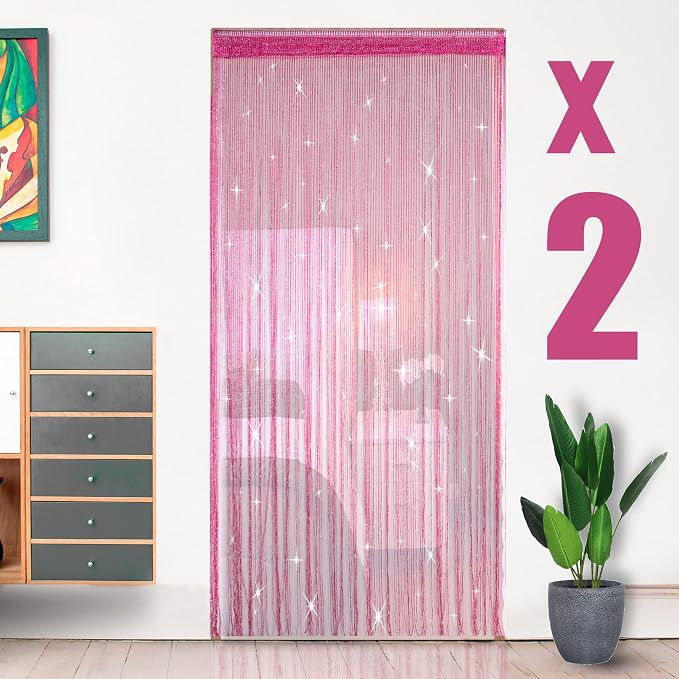 2 Pack 39 x 79 Inch Beaded Curtain String Door Curtains, Hippie Room Decor by Hysenm