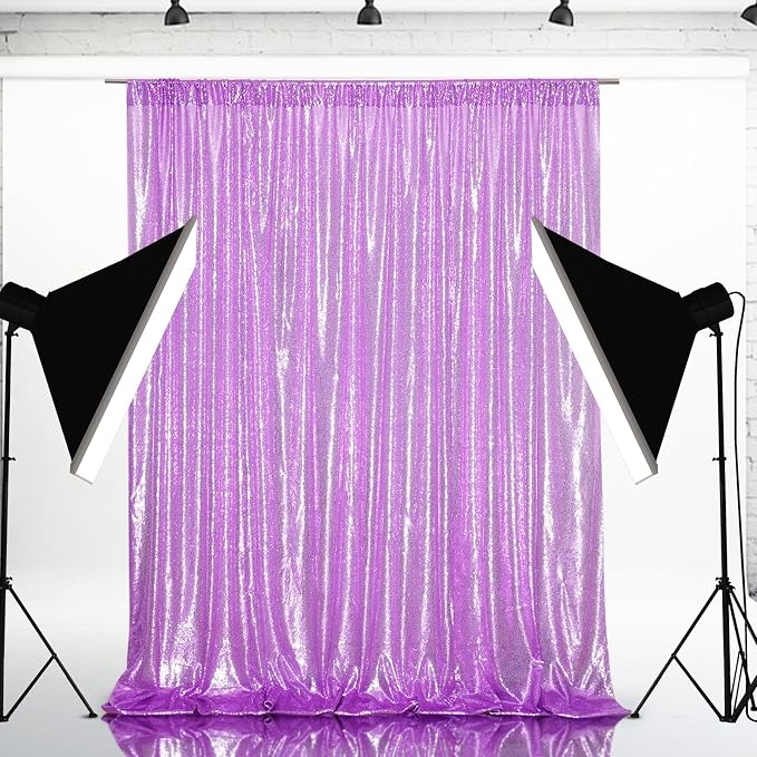 Eternal Beauty Lavender 3mm Sequin Backdrop 8x8 Ft - Image 2
