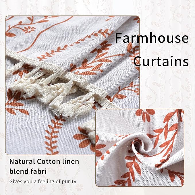 Schweek Boho Floral Curtains 84 Inches Length 2 Panels - Image 5