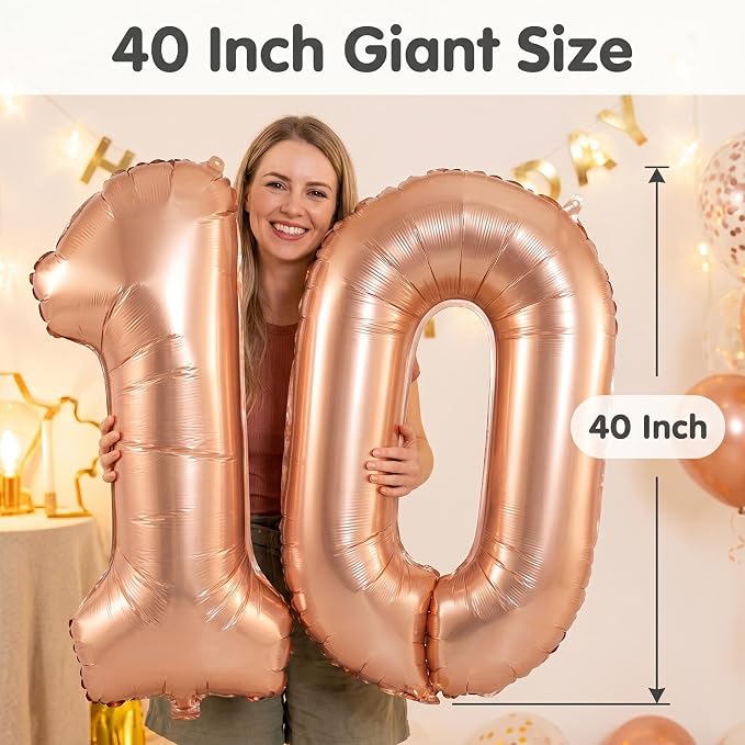 Number 10 Balloon Foil Mylar Balloons - Image 3