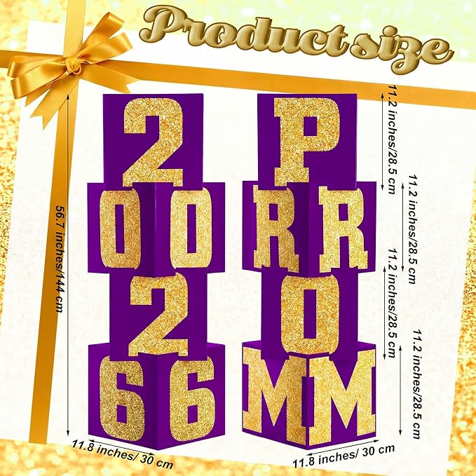 Queekay 8 Pcs Prom Column Standup Photo Booth Decorations 2026 Prom Backdrop - Image 2
