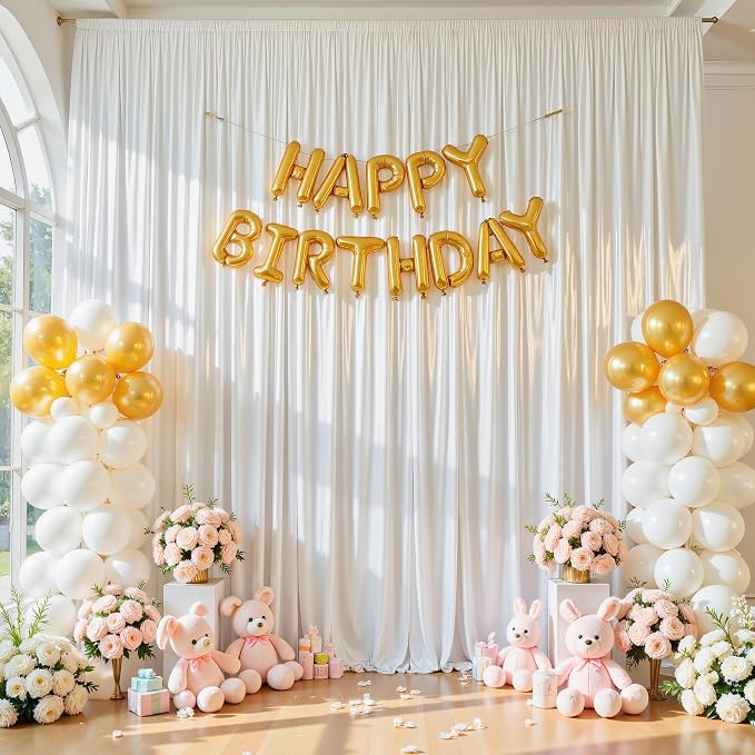 20x10ft White Glitter Backdrop Curtain - Image 7