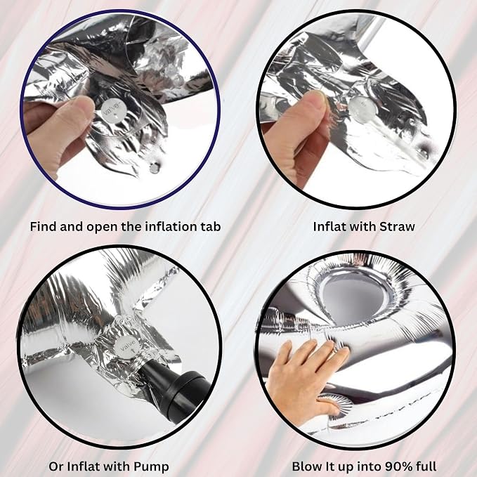 Silver Number Balloon 3 Mylar Foil Balloons 16 inch Small - Image 9