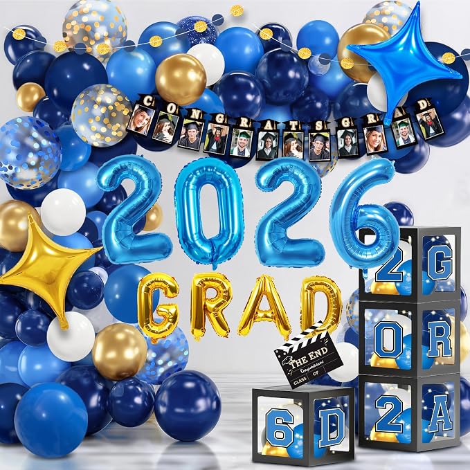 Party Spot！2026 Blue and Gold Graduation Party Decorations by PartySpot%EF%BC%81