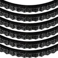 LOLStar Black Foil Fringe Tinsel Garland, Tinsel Streamers Banner, 6 Pack | by LOLSTAR