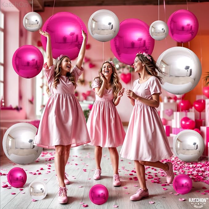 KatchOn Hot Pink and Silver Balloons - Image 6