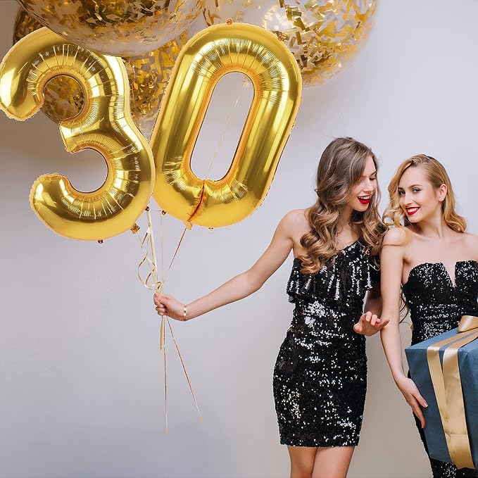 40 Inch Gold 28 Balloon Numbers, 28th Birthday Party Decorations | Large Self - Image 9