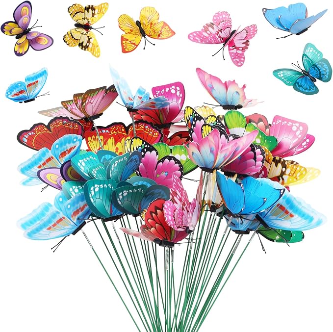 30PCS Butterfly Decorations Outdoor Butterfly Garden Picks by Wolpark