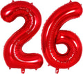Red Number 26 Balloons, 40 Inch Big Large Foil Number Balloons, Jumbo Giant by AIQINHU