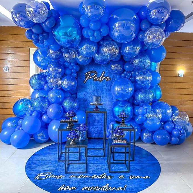 Biapian 12Pcs Dark Blue Round Foil Balloons, Big Blue Metallic Balloons - Image 9