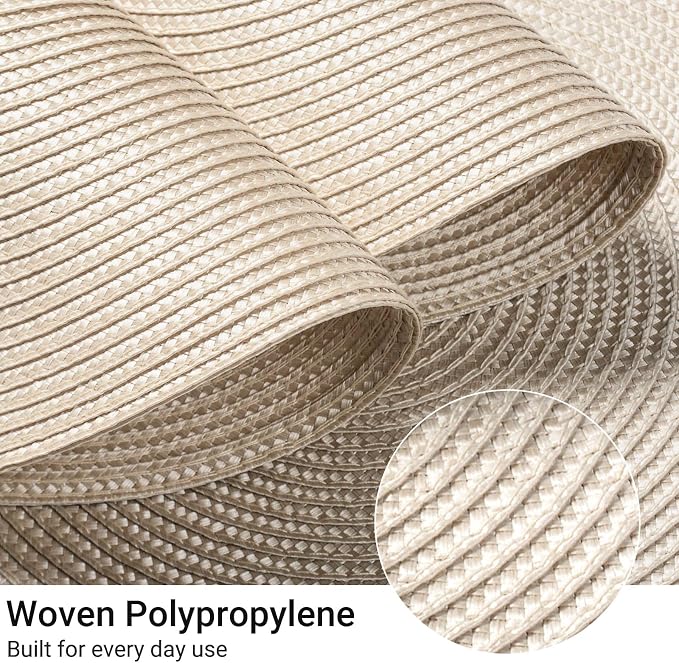 FunWheat Round Braided Placemats Set of 4 Table Mats - Image 3
