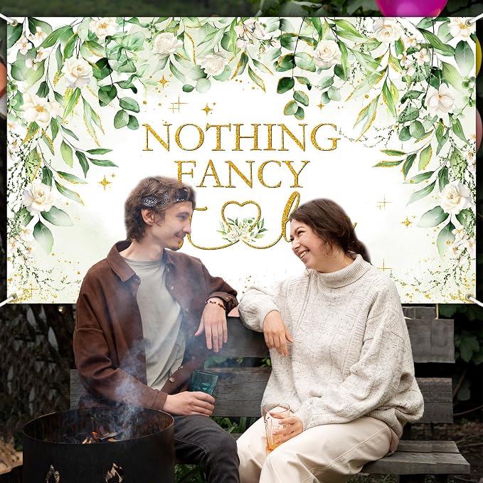 Avezano Nothing Fancy Just Love Banner Sage Green Bridal Shower Decorations - Image 5