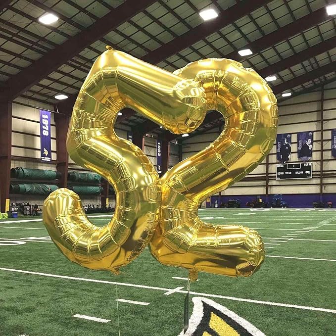 Gold 27 Number Balloons, 40 Inch Giant Number 27 Balloons Foil Mylar Helium - Image 6