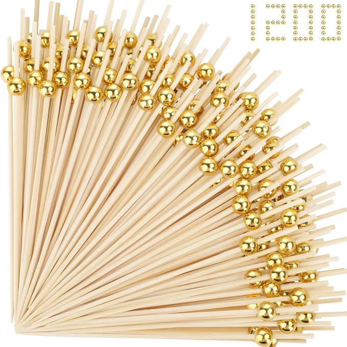 FATLODA 1200PCS Cocktail Picks, Wooden Garnish Sticks, Charcuterie Boards by FATLODA