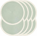 Round Placemats Set of 8, Woven Table Mats, Mint Green | Braided Paper Edge by Noctiflorous
