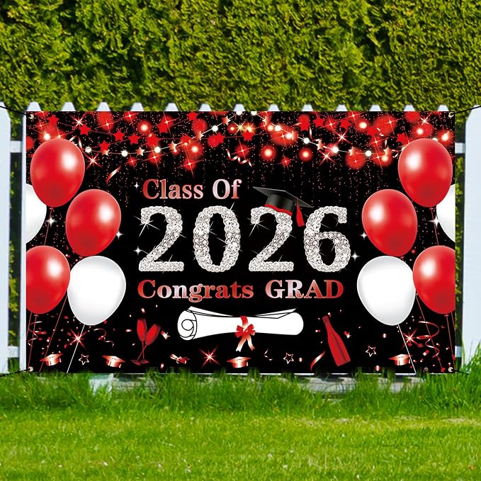 DARUNAXY Black Red Graduation Party Decorations - Image 8