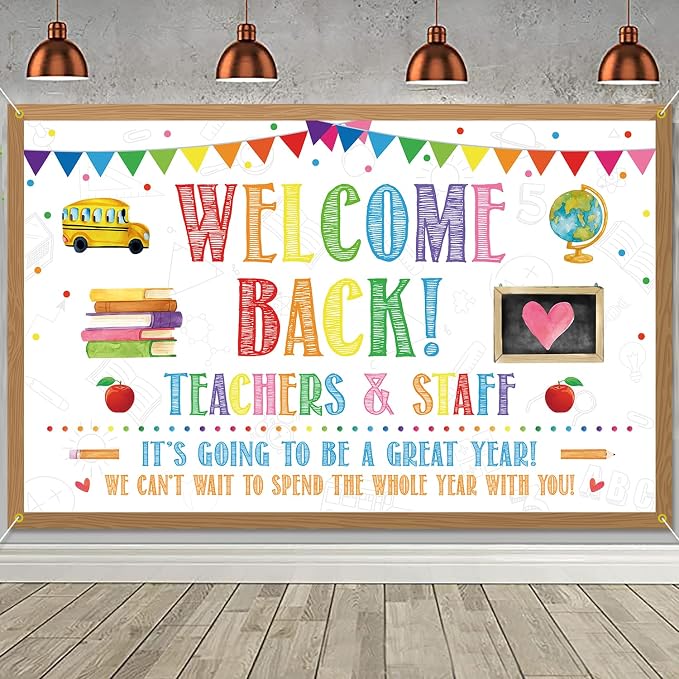Welcome Back Backdrop Banner Back to School Backdrop Decoration First Day of by PTFNY